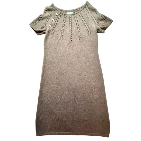 Calvin Klein Women's M Brown Cable‎ Knit Sweater Dress midi bodycon capsule Corp - Picture 1 of 6